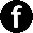 A white lowercase "f" centered on a solid black circular background, resembling the Facebook logo. - Escape Salon | Nokomis, FL